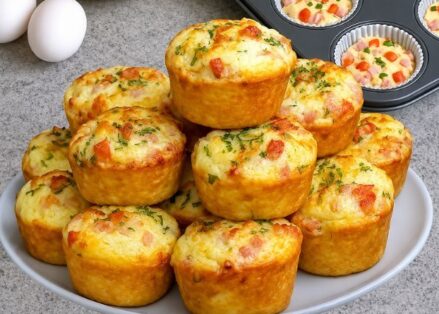 Muffin Salgado de Presunto e Queijo